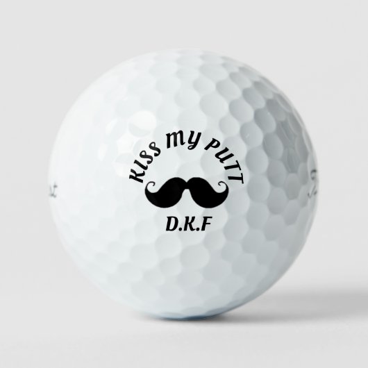 Golfbälle mit Personalisiertem Text "Kiss my putt" (Vorderseite)