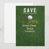 Golfbälle mit Putter Save the Date Minimal Einladung (Vorne/Hinten)