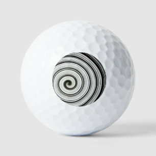 Golfbälle mit schwarzer und weißer Spirale