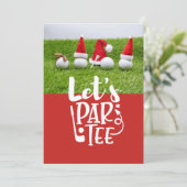 Golfbälle mit Weihnachtsmannmützen Weihnachten Ein Einladung (Stehend Vorderseite)