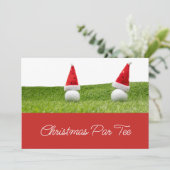 Golfbälle mit Weihnachtsmannmützen Weihnachten Ein Einladung (Stehend Vorderseite)