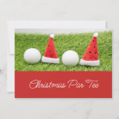 Golfbälle mit Weihnachtsmannmützen Weihnachten Ein Einladung (Vorderseite)