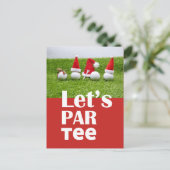 Golfbälle mit Weihnachtsmannmützen Weihnachten Ein Postkarte (Stehend Vorderseite)