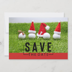 Golfbälle mit Weihnachtsmannmützen Weihnachten Einladung