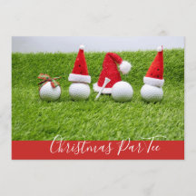 Golfbälle mit Weihnachtsmannmützen Weihnachten