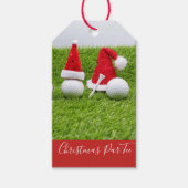 Golfbälle mit Weihnachtsmannmützen Weihnachten sin Geschenkanhänger (Vorderseite)