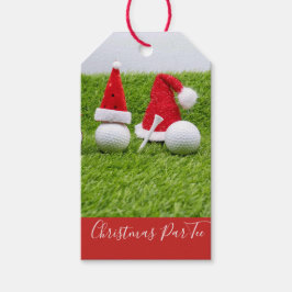 Golfbälle mit Weihnachtsmannmützen Weihnachten sin Geschenkanhänger
