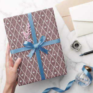 Golfbälle & Schläger Argyle auf Grau Rot Geschenkpapier