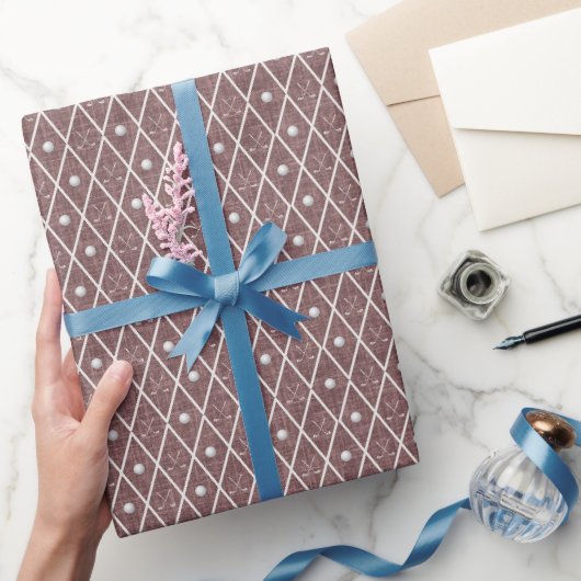 Golfbälle & Schläger Argyle auf Grau Rot Geschenkpapier (Schenken)