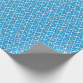 Golfbälle & Schläger Argyle auf hellblau Geschenkpapier (Ecke)