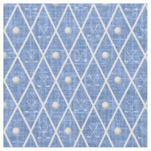 Golfbälle & Schläger Argyle auf Little Boy Blue Stoff