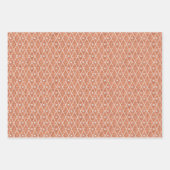 Golfbälle & Schläger Argyle auf Orange Geschenkpapier Set (Vorderseite 2)
