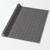 Golfbälle & Schläger Argyle auf Schwarz Geschenkpapier (Ungerollt)