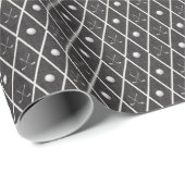 Golfbälle & Schläger Argyle auf Schwarz Geschenkpapier (Rolleneckpunkt)
