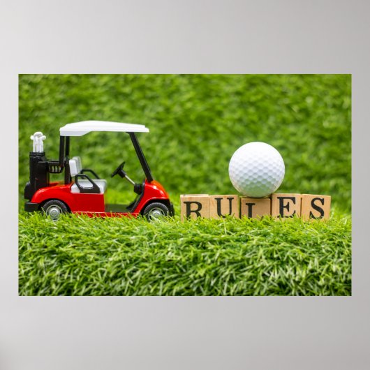 Golfbälle sind auf grünem Gras Poster (Vorne)