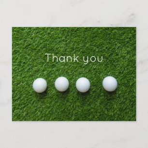 Golfbälle sind auf grünem Gras. Vielen Dank für Ih Postkarte