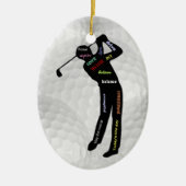 Golfbälle und Motivierend Golfworte Keramik Ornament (Vorne)