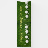 Golfbälle und T-Shirts auf grünem Hintergrund Gebu Banner (Vertikal)