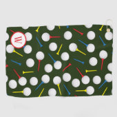 Golfbälle und T-Shirts Gemustert Golfer Monogram Golfhandtuch (Horizontal)