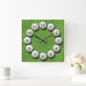 GolfbälleTimepiece Quadratische Wanduhr (Zuhause)