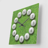 GolfbälleTimepiece Quadratische Wanduhr (Winkel)