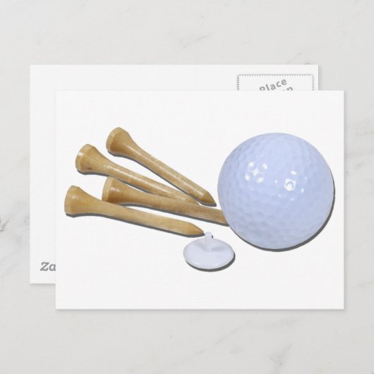 GolfBallMarkerTees020511 Postkarte (Vorne/Hinten)