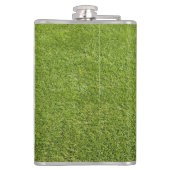 Golfballstruktur. Für Golfer. Grünes Gras. Funny Flachmann (Rückseite)