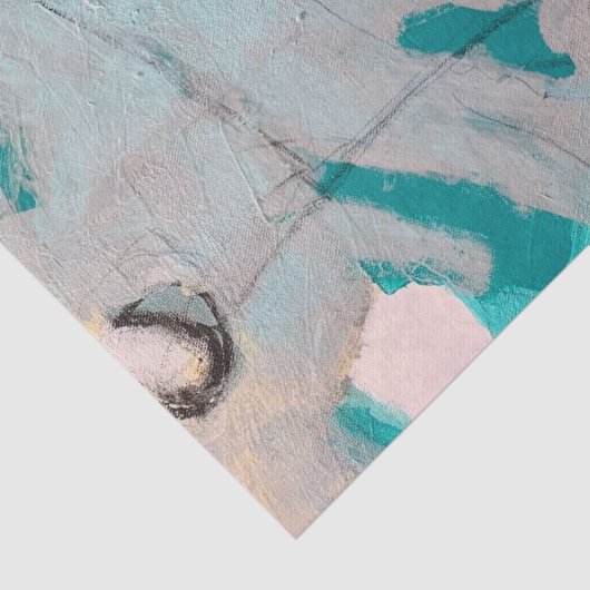 Golfbrise Abstrakt Aquamarin, Gold, Weiß Seidenpapier (Ausschnitt)