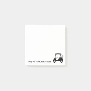Golfcart auf Kurs bleiben, auf Par bleiben Post-it Klebezettel