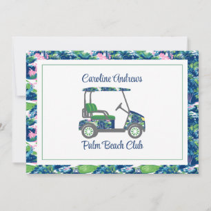 Golfcart für Preppy Golf Palm Beach Dankeskarte