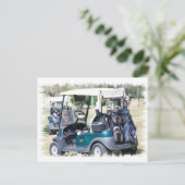 Golfcart Postcard Postkarte (Stehend Vorderseite)