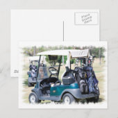 Golfcart Postcard Postkarte (Vorne/Hinten)