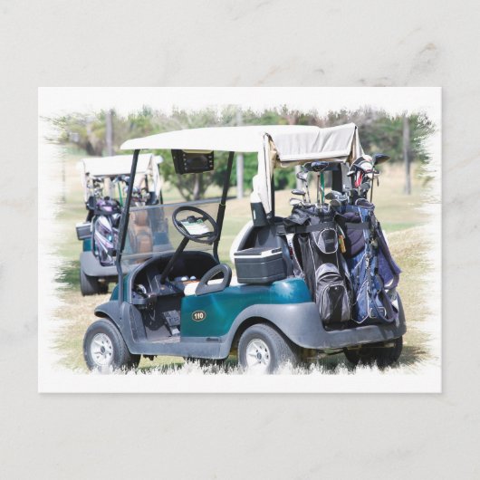 Golfcart Postcard Postkarte (Vorderseite)