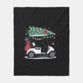 Golfcart-Weihnachtsbaumlichter Xmas Sportgolfer Fleecedecke (Vorderseite)
