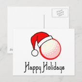 GolfChick Happy Holidays Feiertagspostkarte (Vorne/Hinten)