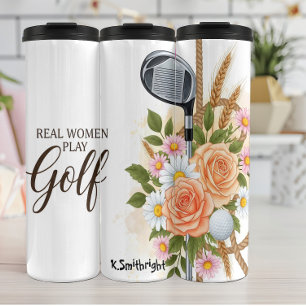 Golfclub mit Blumenarrangements Thermosbecher