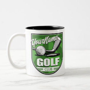 Golfclub NAME Pro Golfer Spieler Personalisiert   Zweifarbige Tasse