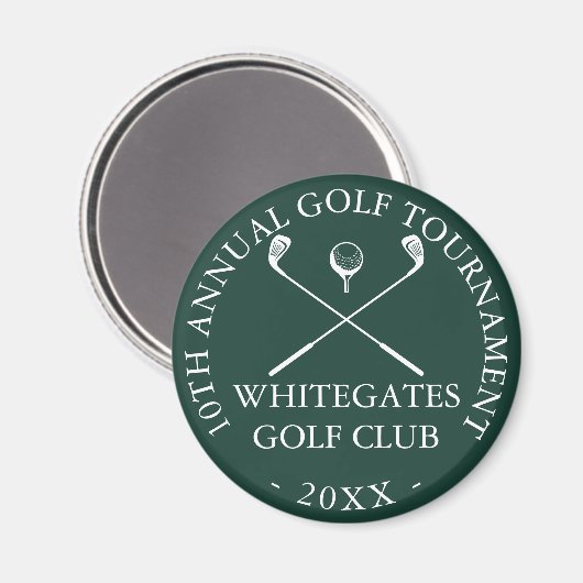 Golfclub-Turnier Custom Emerald Green Magnet (Vorderseite/Rückseite)