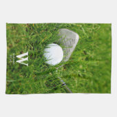 Golfclub und Ball Personalisiert Geschirrtuch (Horizontal)