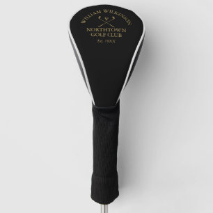 Golfclub und Mitgliedername Schwarz und Gold Golf Headcover