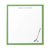 Golfclub und Personalisierter Golfplatz Notizblock (Vorderseite)