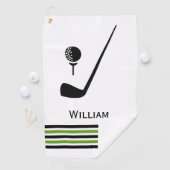 Golfclub und schwarz-grüne Bälle Golfhandtuch (Insitu)