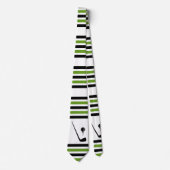 Golfclub und schwarz-grüne Bälle Krawatte (Vorderseite)