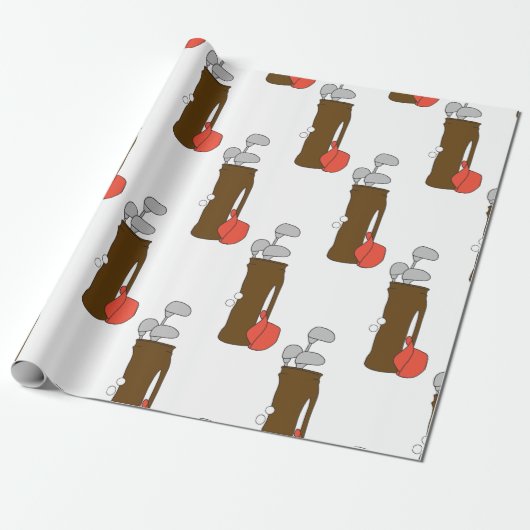 Golfclubs Geschenkpapier (Ungerollt)