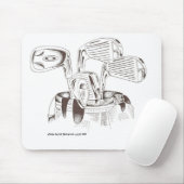 Golfclubs in Schwarzem u. im Weiß - Mausunterlage Mousepad (Mit Mouse)