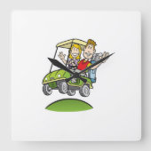 ***GOLFCOUPLE*** QUADRATISCHE WANDUHR (Vorderseite)