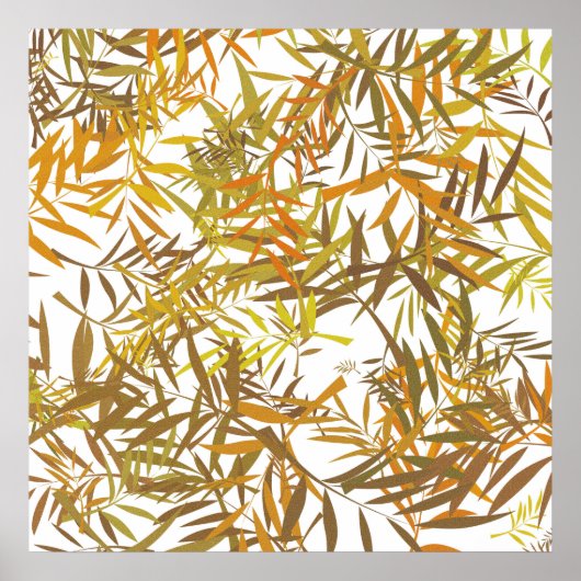 Golfd, Bronze- und braune Weidenblätter Poster (Vorne)