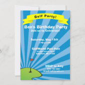 Golfen Geburtstagsfeier Einladung (Vorderseite)