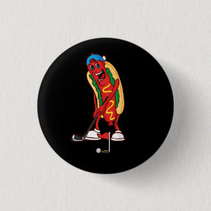 Golfen Hot Dog Golf Niedlich Golfer Meme Sport Button