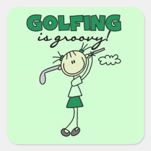 Golfen ist Groovy Quadratischer Aufkleber